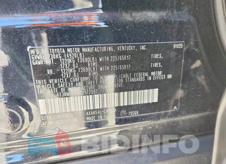 4T3RWRFV8SU172997 Photo# 13