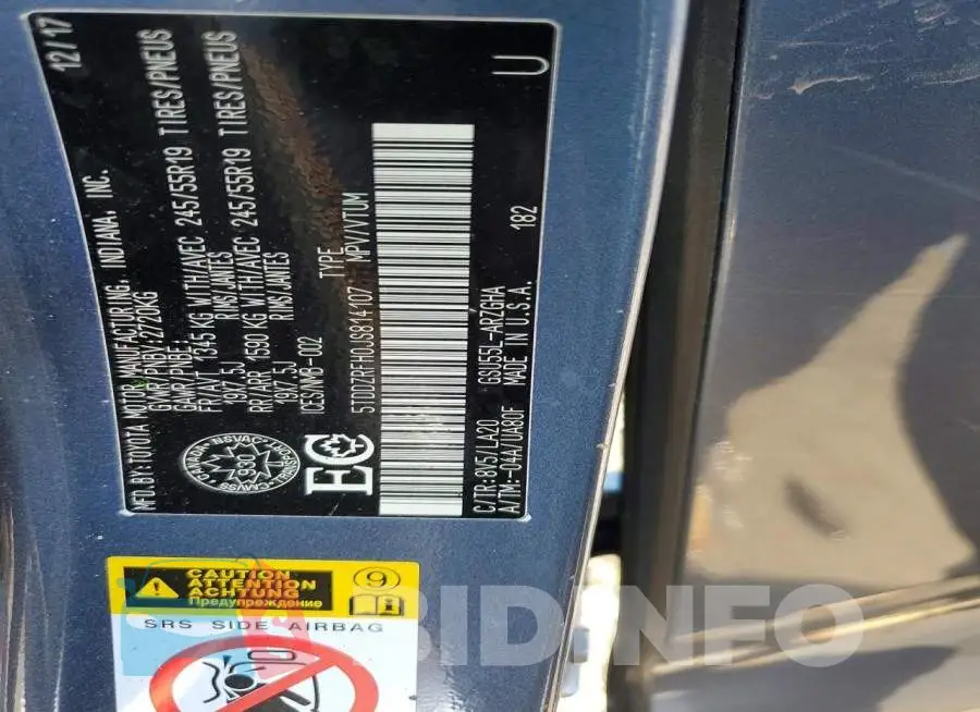 5TDDZRFH0JS814107 Photo# 13