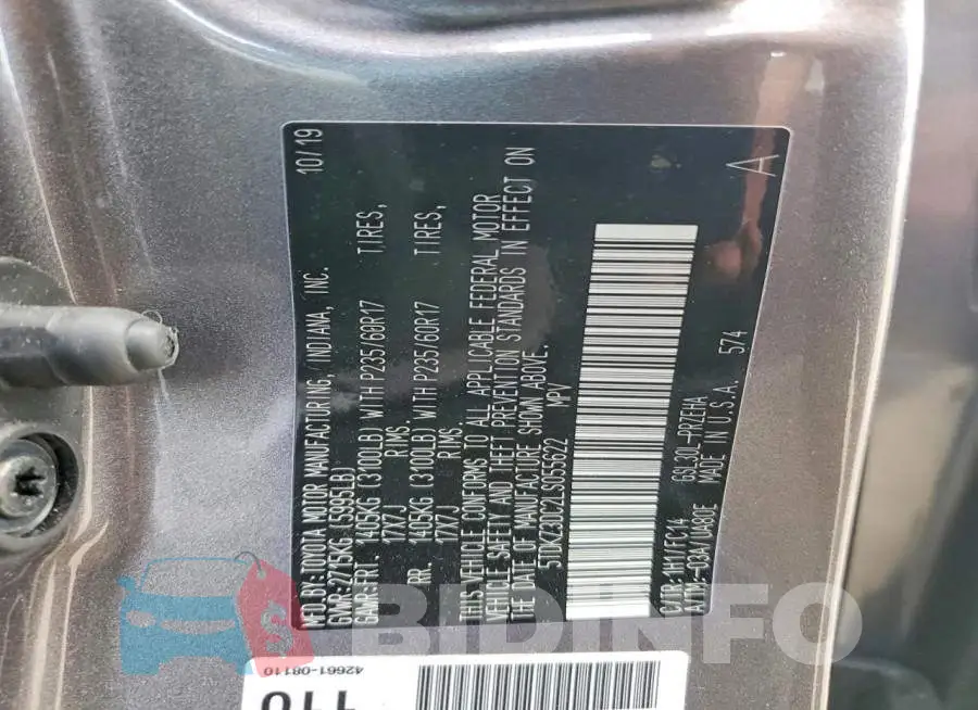 5TDKZ3DC2LS055622 Photo# 13