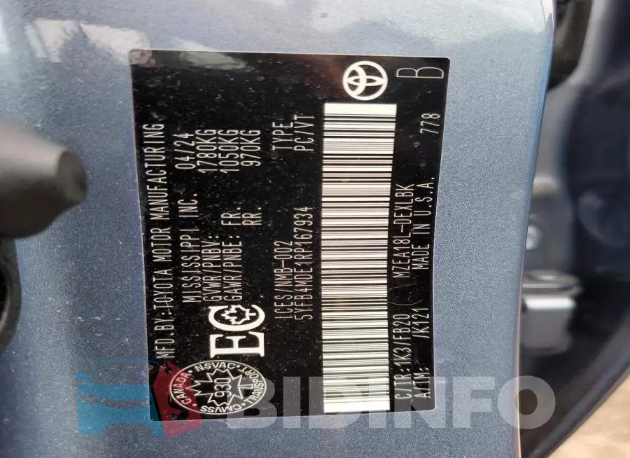 5YFB4MDE1RP167934 Photo# 13