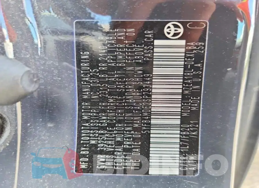 5YFB4MDE2SP293449 Photo# 13