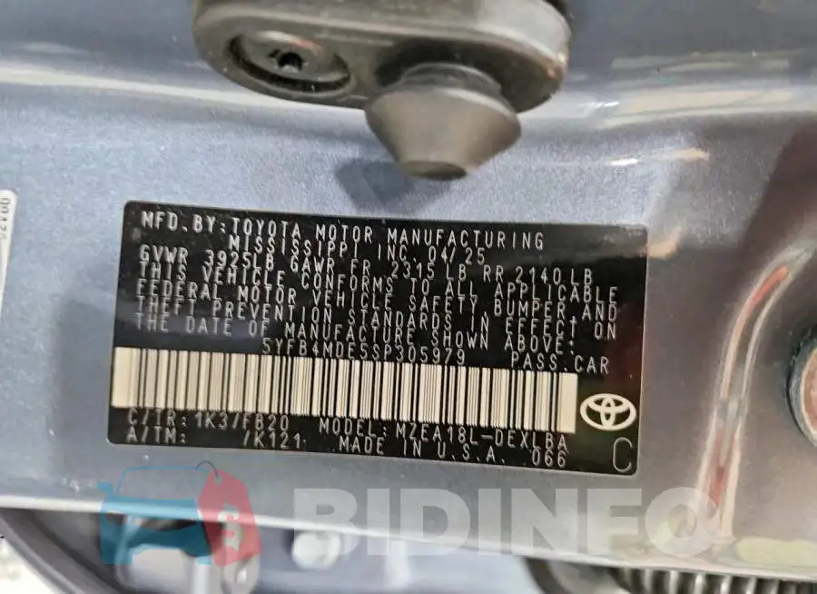 5YFB4MDE5SP305979 Photo# 13