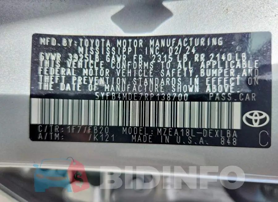 5YFB4MDE7RP138700 Photo# 13