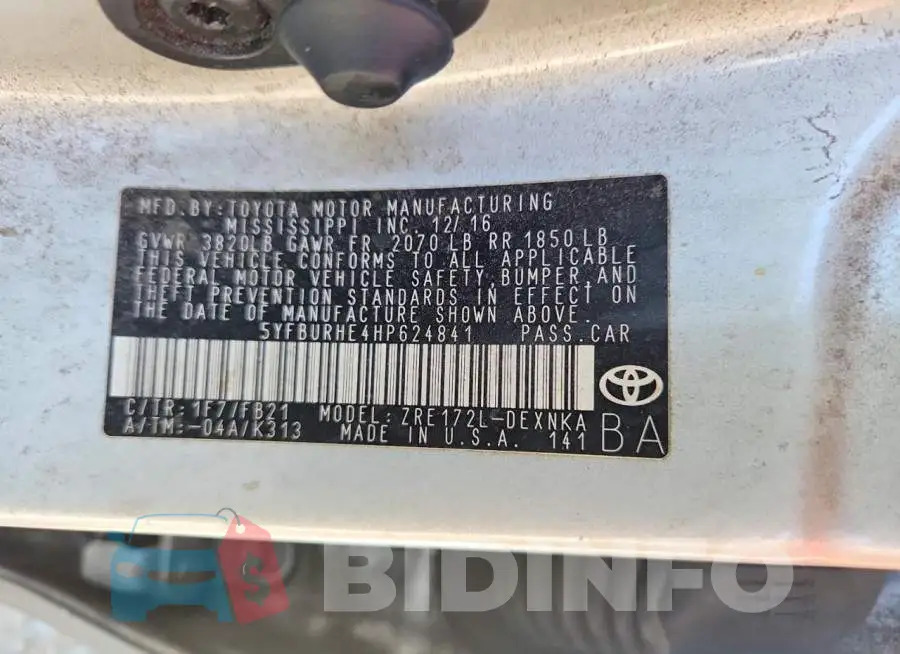 5YFBURHE4HP624841 Photo# 12