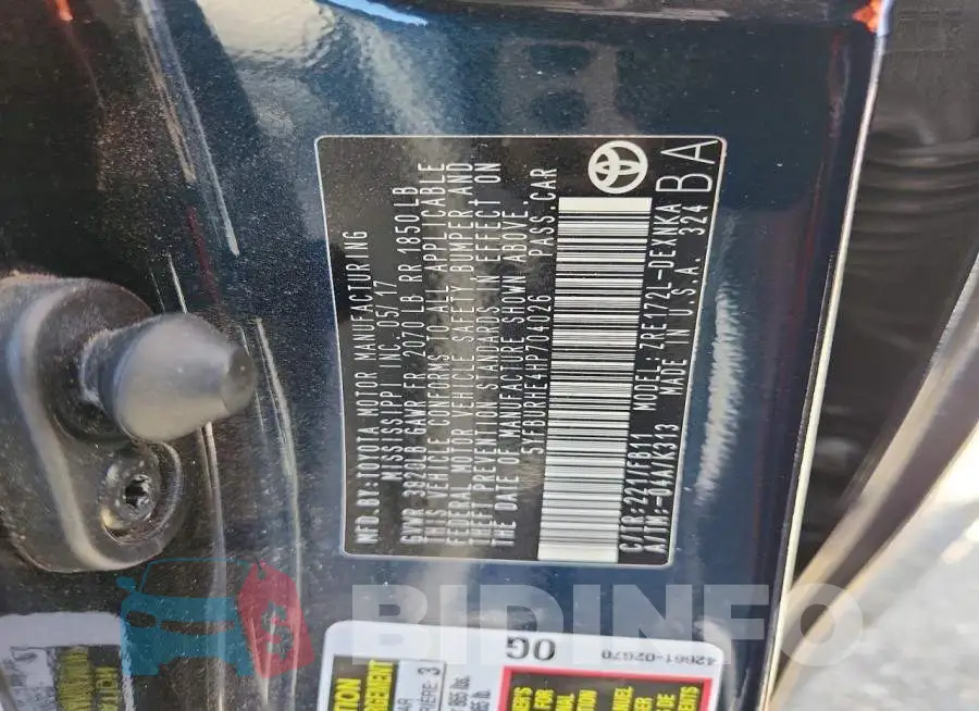 5YFBURHE4HP704026 Photo# 12