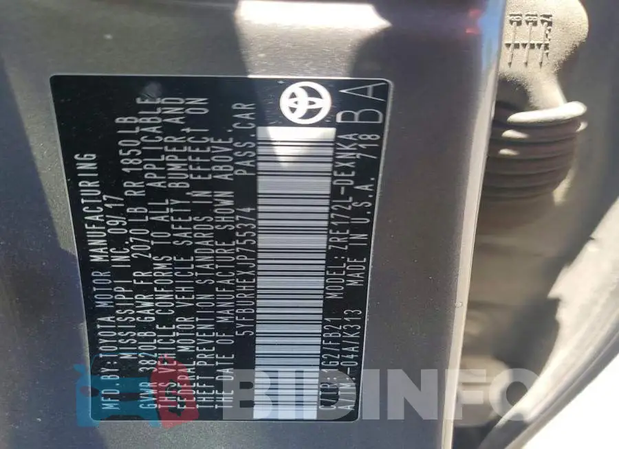 5YFBURHEXJP755374 Photo# 12
