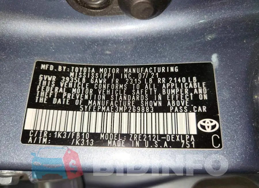 5YFEPMAE3MP269883 Photo# 12