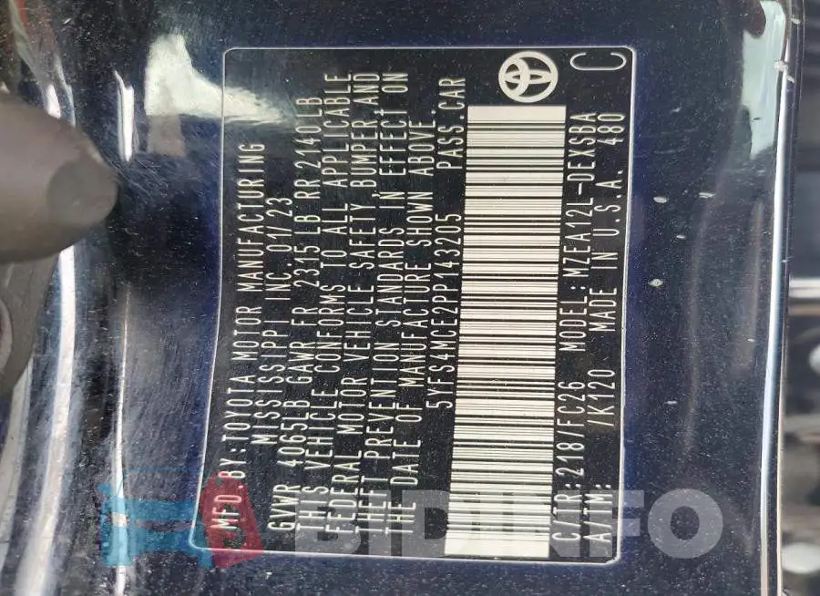 5YFS4MCE2PP143205 Photo# 14