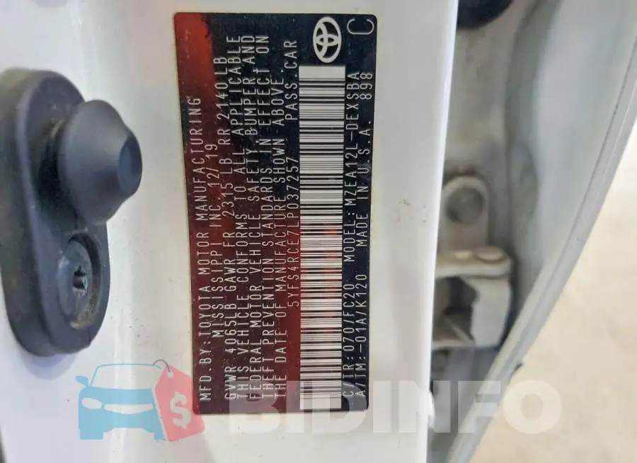 5YFS4RCE7LP037257 Photo# 12