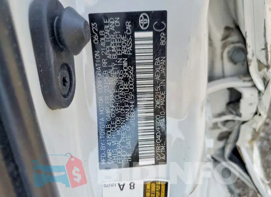 JTDBDMHE5PJ002562 Photo# 12