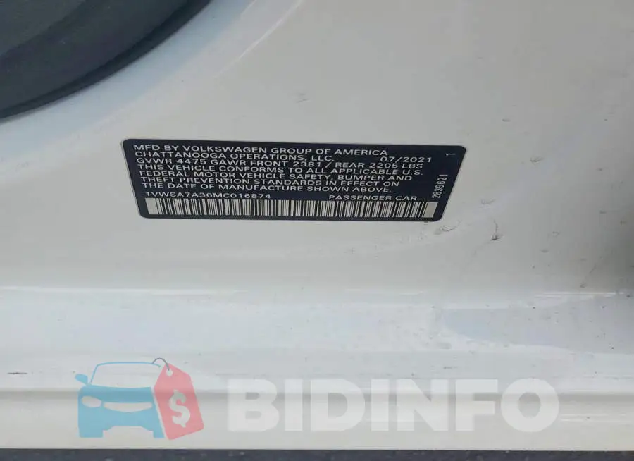 1VWSA7A36MC016874 Photo# 12