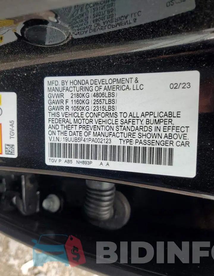 19UUB5F41PA002123 Photo# 12