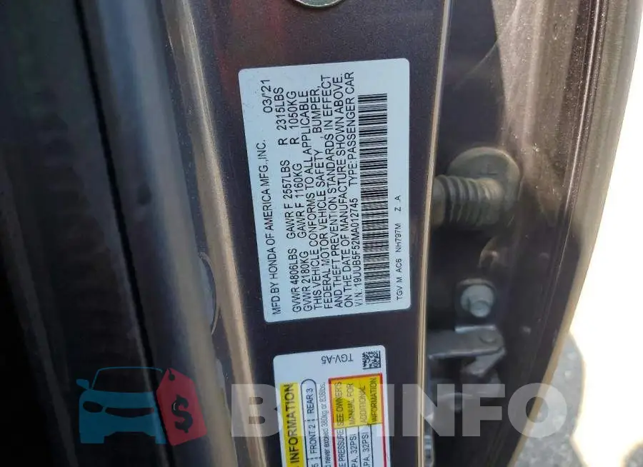 19UUB5F52MA012745 Photo# 12