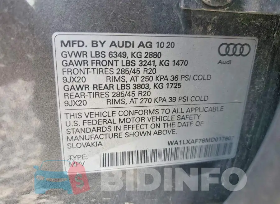 WA1LXAF76MD017607 Photo# 13