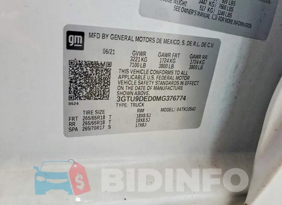3GTU9DED0MG376774 Photo# 12