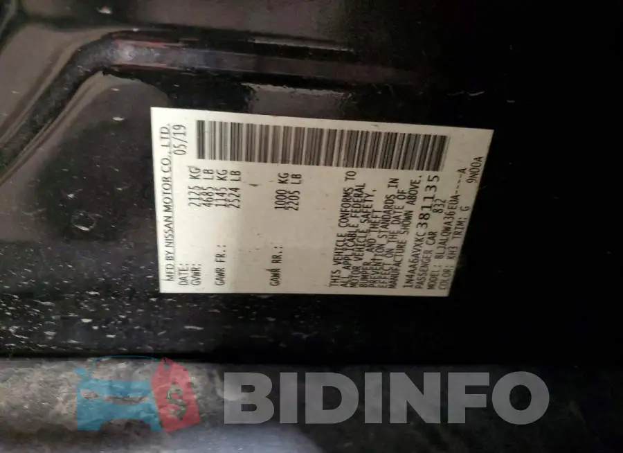 1N4AA6AVXKC381135 Photo# 13