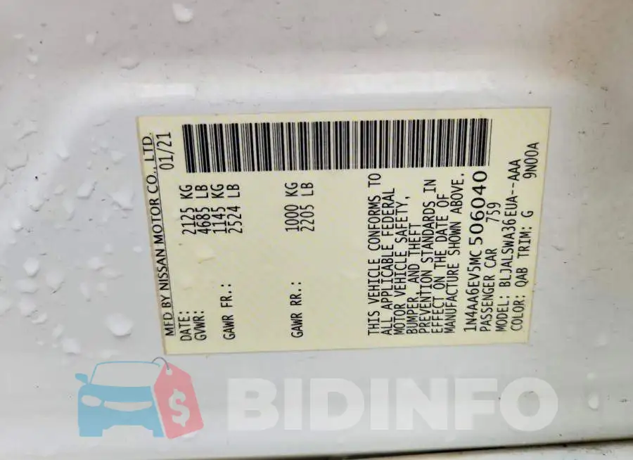 1N4AA6EV5MC506040 Photo# 13
