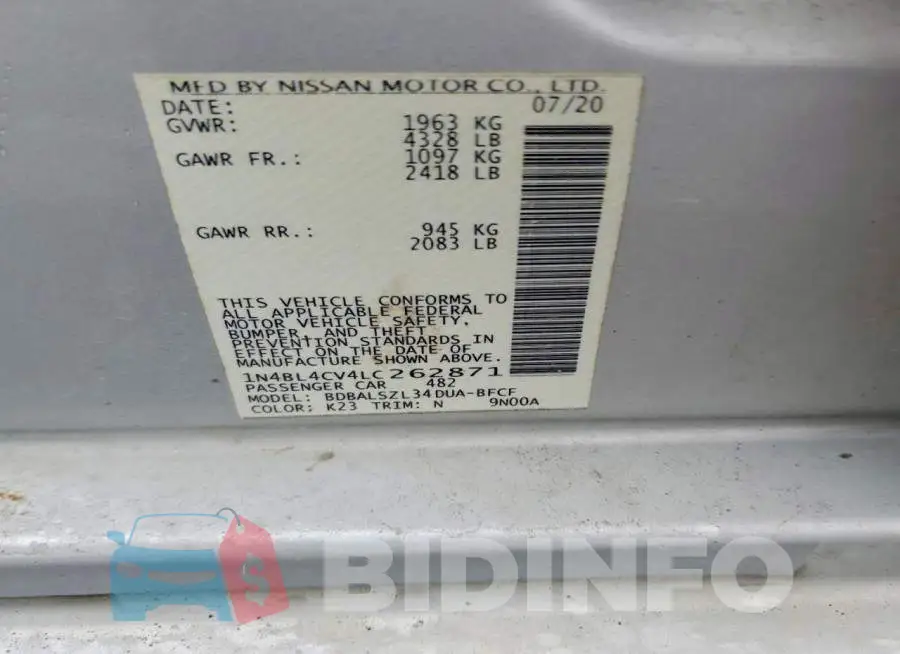 1N4BL4CV4LC262871 Photo# 12