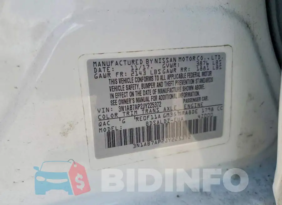 3N1AB7AP2JY225372 Photo# 12
