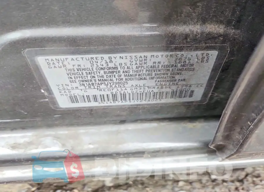 3N1AB7AP5JY298025 Photo# 12