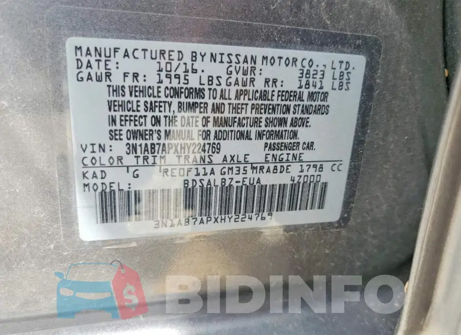 3N1AB7APXHY224769 Photo# 12