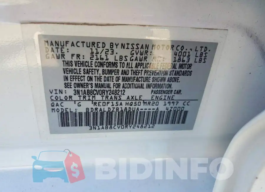 3N1AB8CV0RY248212 Photo# 12