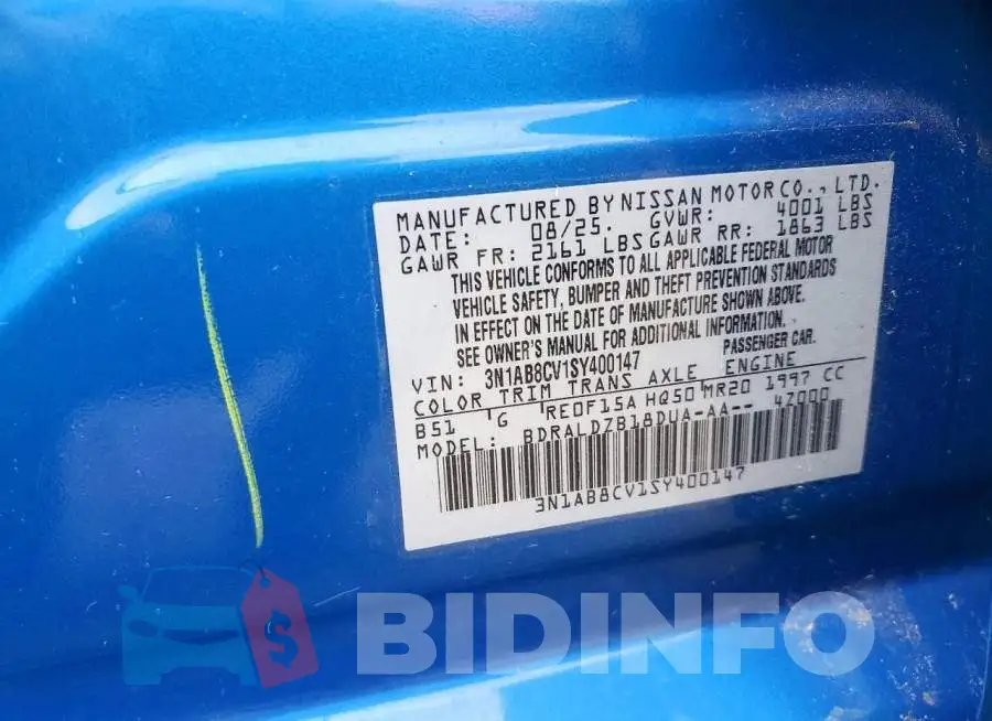 3N1AB8CV1SY400147 Photo# 12