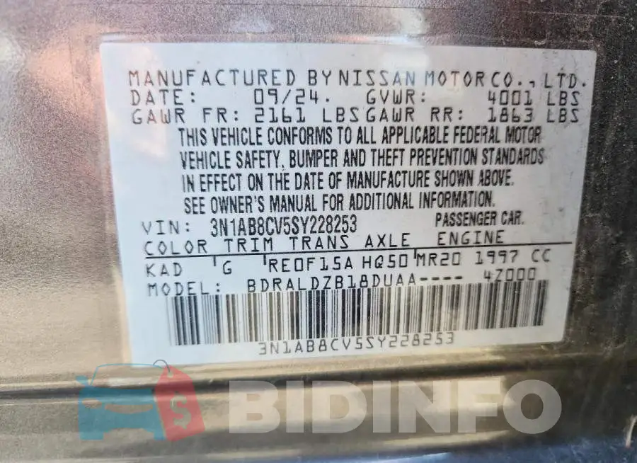 3N1AB8CV5SY228253 Photo# 13