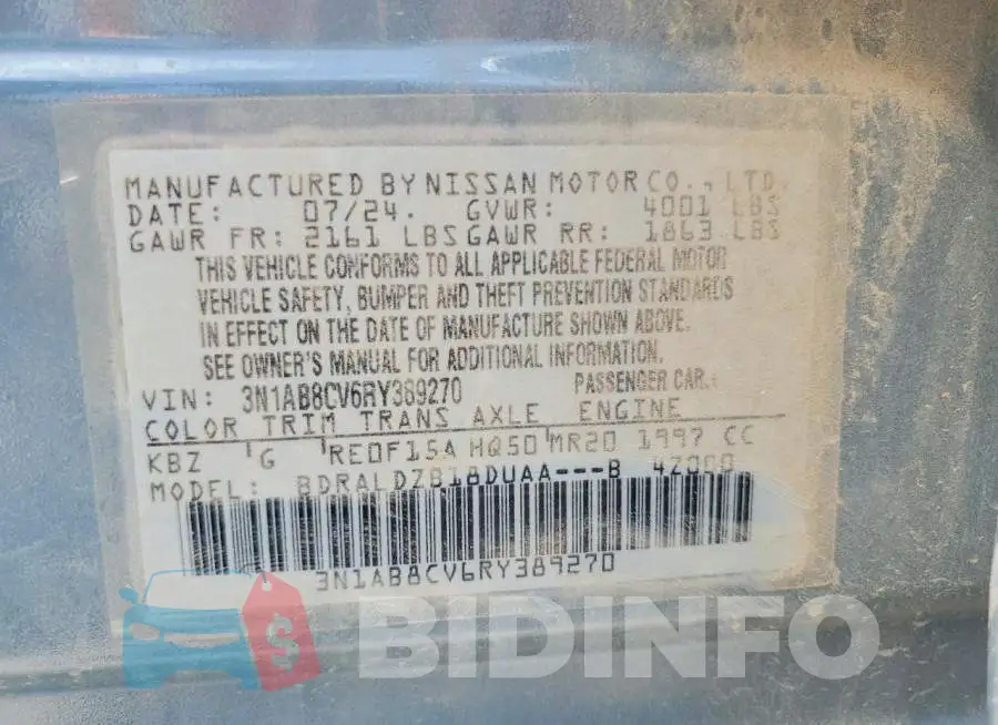 3N1AB8CV6RY389270 Photo# 12