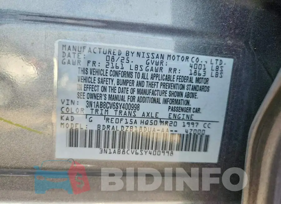 3N1AB8CV6SY400998 Photo# 12