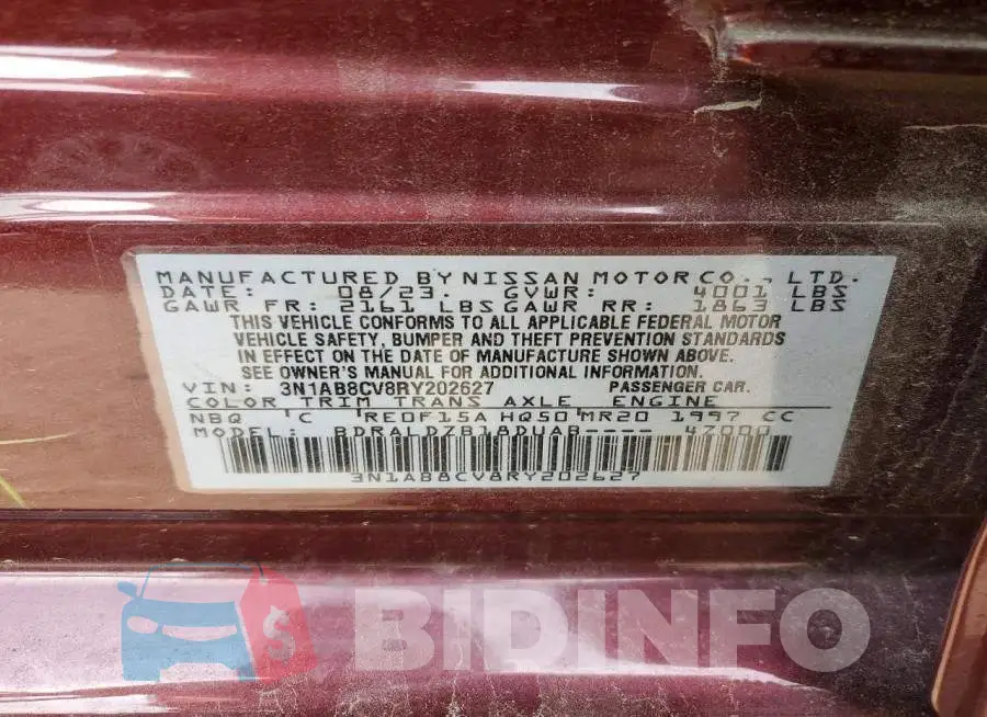 3N1AB8CV8RY202627 Photo# 12