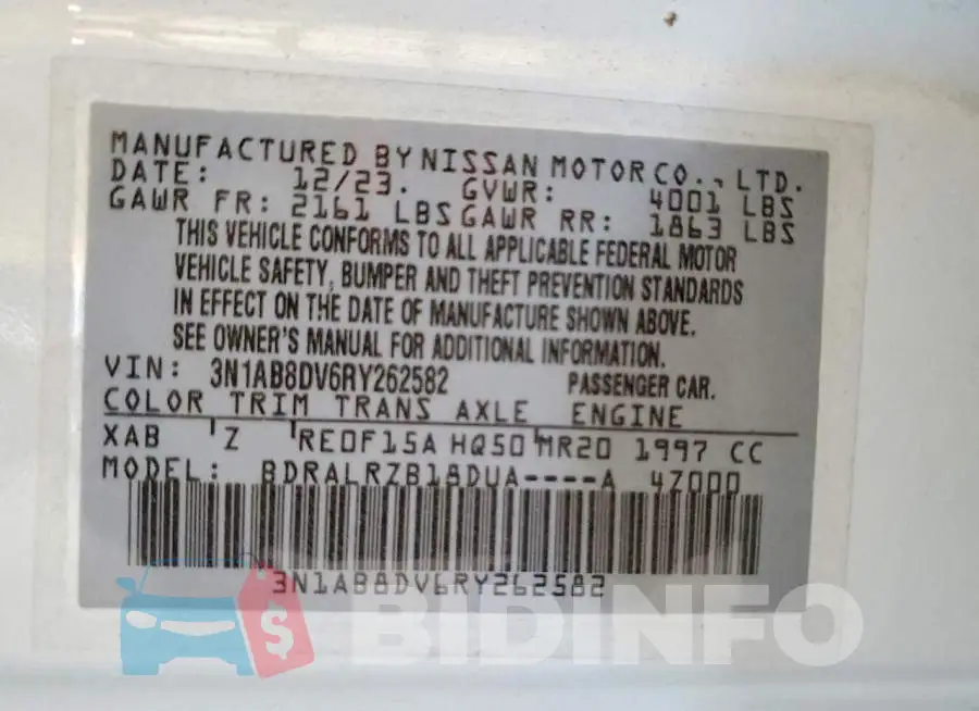 3N1AB8DV6RY262582 Photo# 12