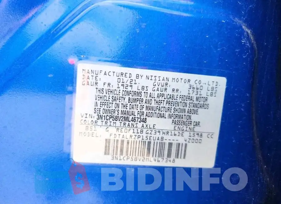 3N1CP5BV2ML467348 Photo# 12