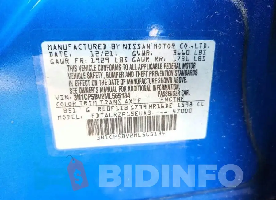 3N1CP5BV2ML565134 Photo# 12