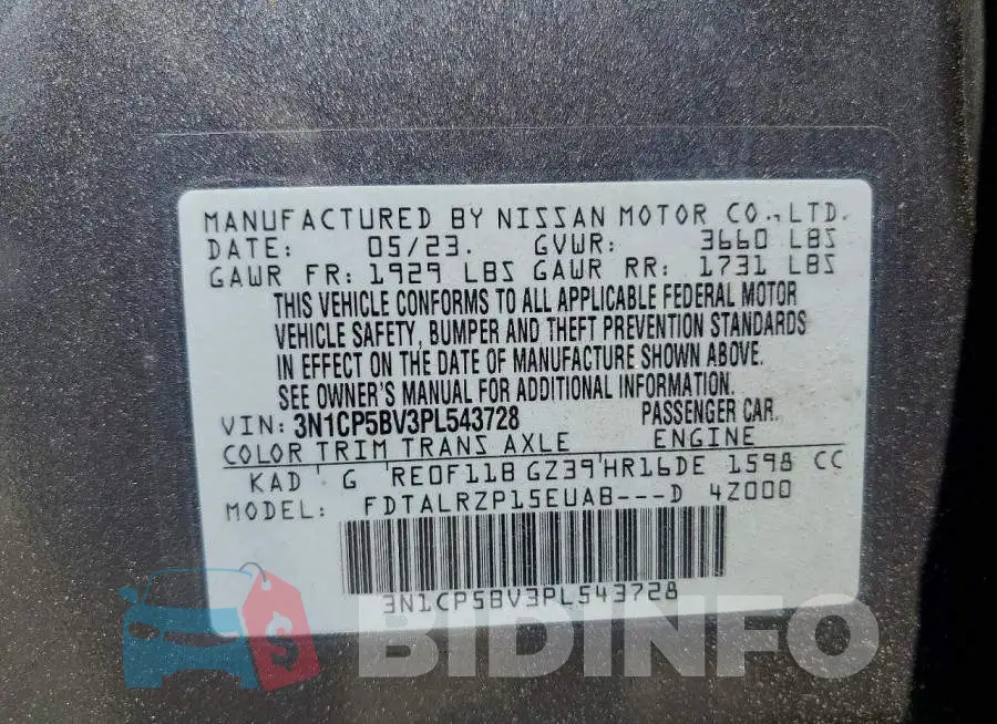 3N1CP5BV3PL543728 Photo# 12