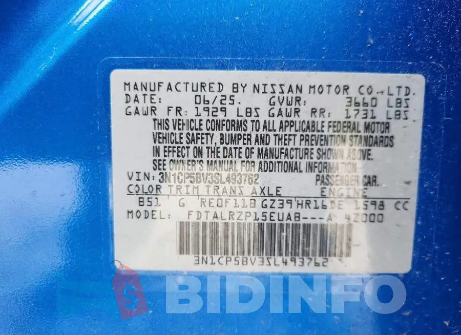 3N1CP5BV3SL493762 Photo# 12