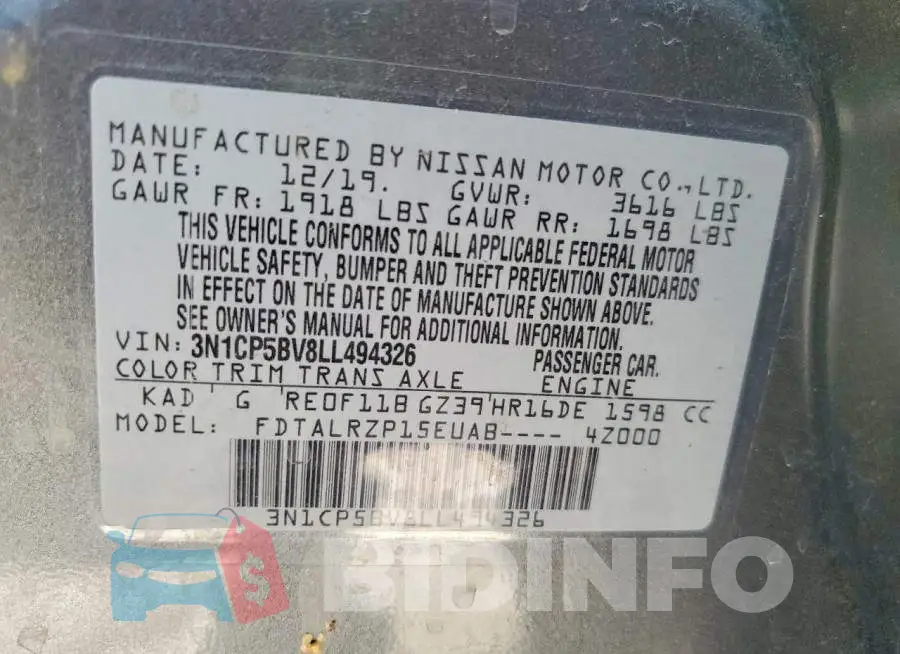 3N1CP5BV8LL494326 Photo# 14
