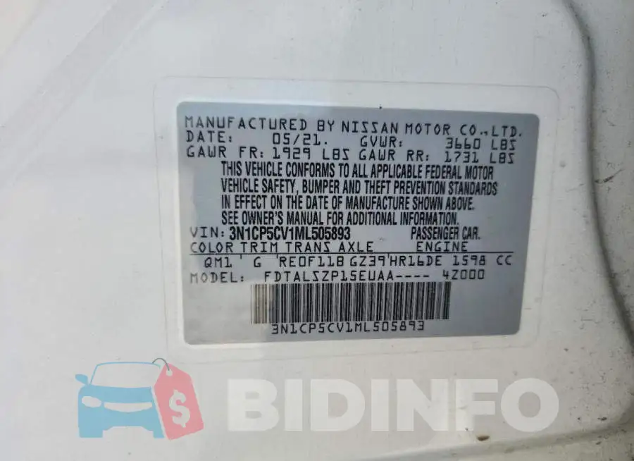 3N1CP5CV1ML505893 Photo# 12