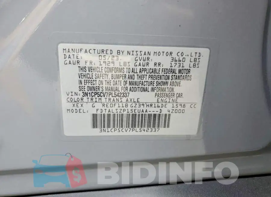 3N1CP5CV7PL542337 Photo# 12