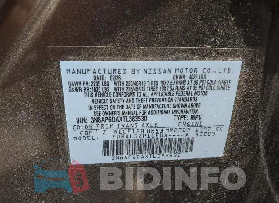 3N8AP6DAXTL383530 Photo# 13