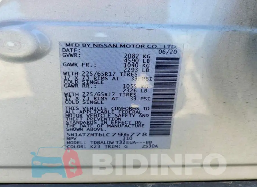 5N1AT2MT6LC796778 Photo# 13