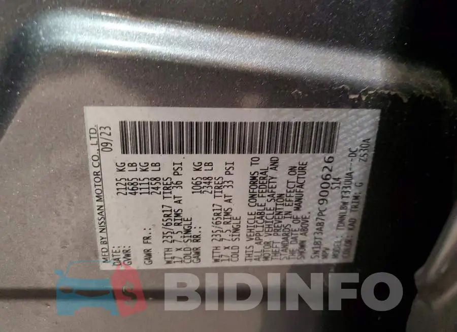 5N1BT3AB7PC900626 Photo# 12
