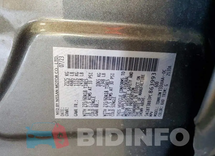 5N1BT3BB3PC863993 Photo# 14