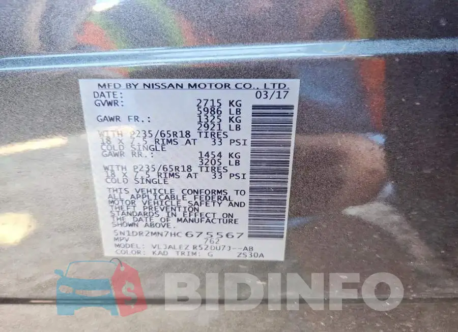 5N1DR2MN7HC675567 Photo# 12