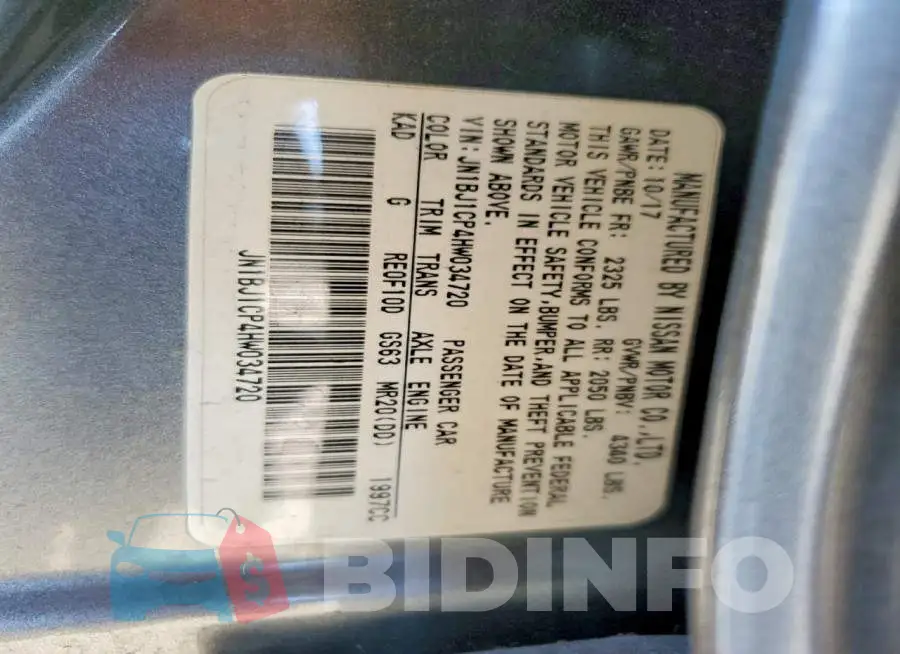 JN1BJ1CP4HW034720 Photo# 14