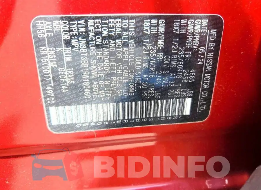 JN8BT3BB1RW180460 Photo# 14