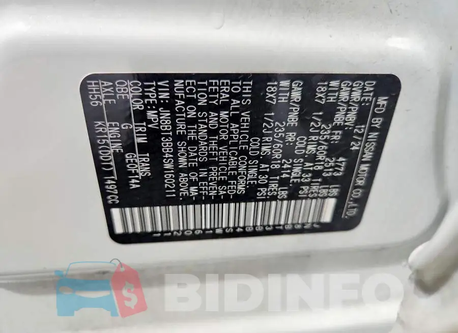 JN8BT3BB4SW160211 Photo# 13