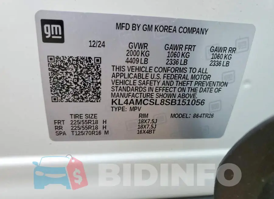 KL4AMCSL8SB151056 Photo# 13