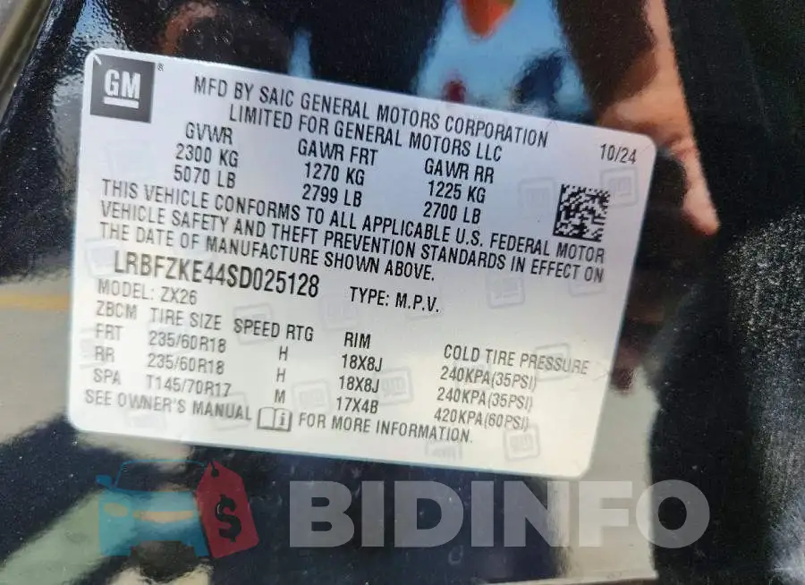 LRBFZKE44SD025128 Photo# 12