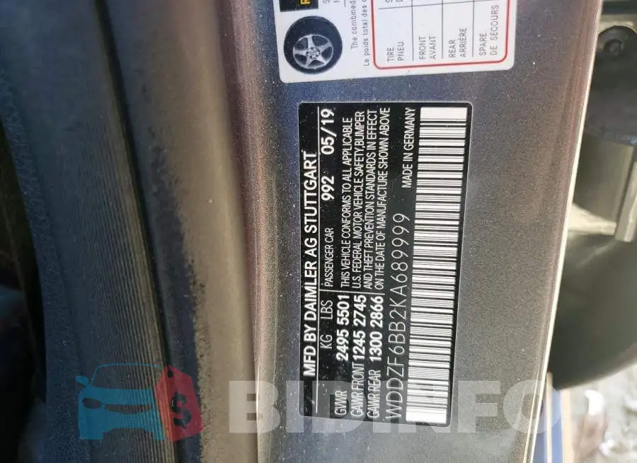 WDDZF6BB2KA689999 Photo# 12